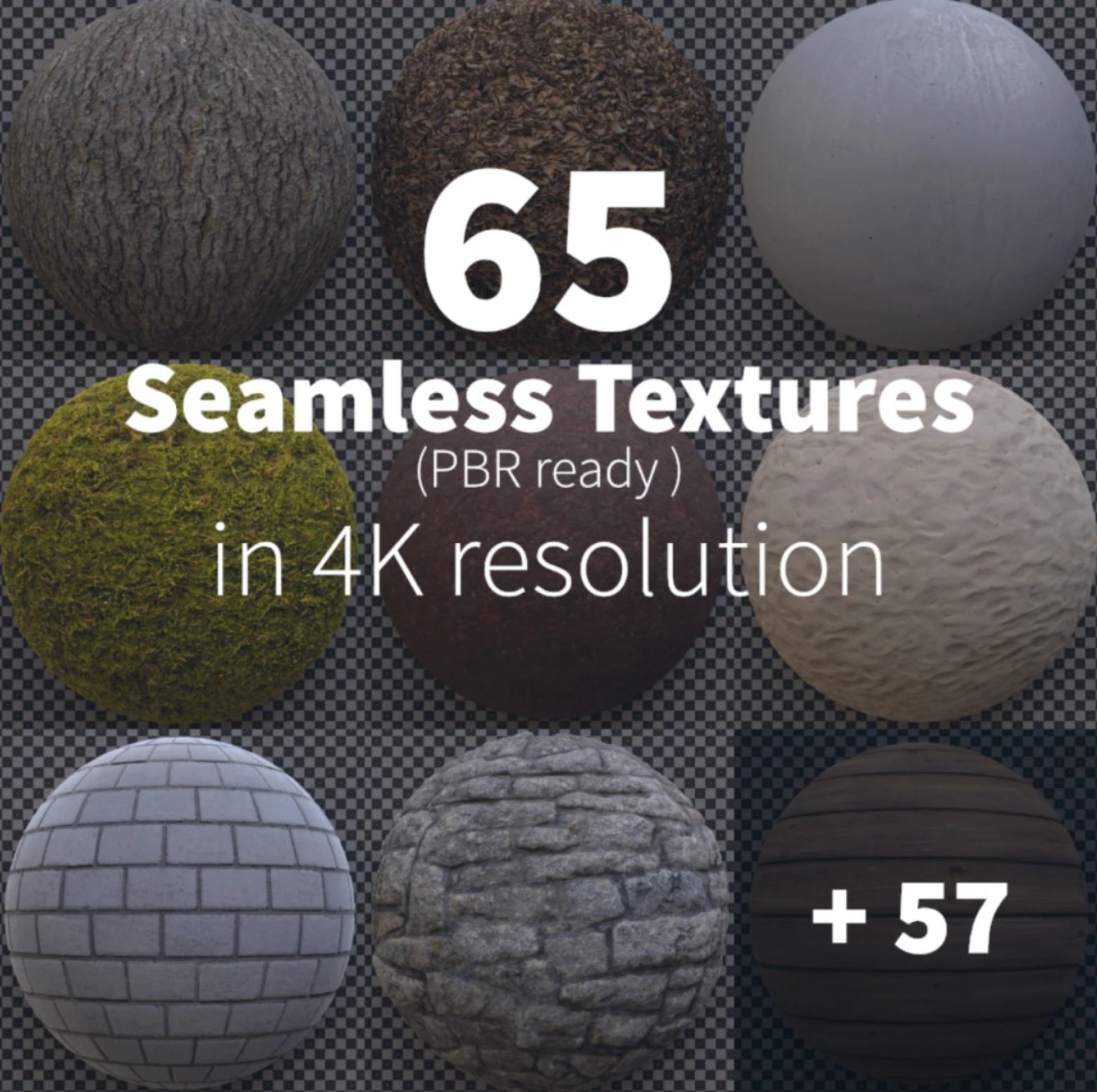 4K贴图纹理-无缝沥青树皮混凝土草地沙子砾石纹理贴图合集