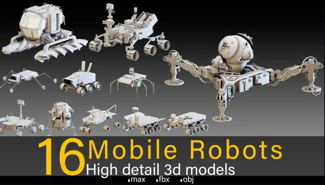 16个高精度机器人3D模型