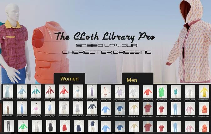 模拟真实服装Blender插件预设The Cloth Library 2