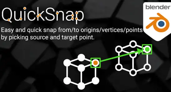 Blender插件 顶点吸附对齐工具 QuickSnap v1.4.5