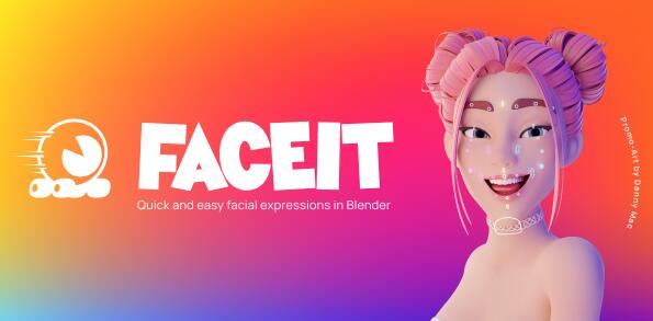 Blender插件-Faceit V2.1.2几分钟生成高质量3D角色动画人像面部动作捕捉工具