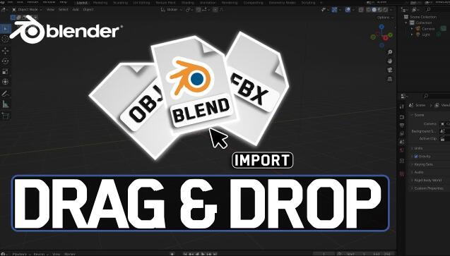 Blender插件 多种格式文件直接拖拽导入 Drag & Drop Import V1.03