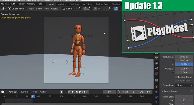 Blender插件 最快形式预览场景动画 Playblast v1.3.0.1