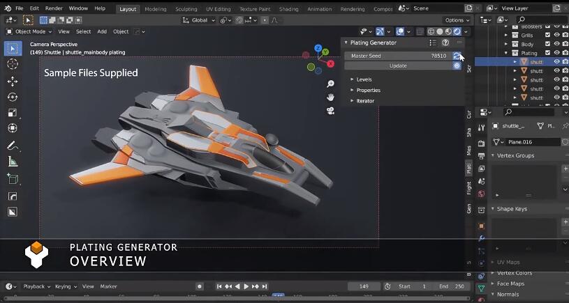 Blender插件 多边形纹理生成器 Plating Generator and Greebles v2.3+预设库