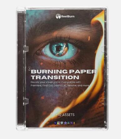 4K视频素材 10组纸张燃烧转场过渡动画 Burning Paper Transitions