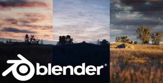 Blender预设 逼真天空着色器节点资产 Sky Shaders