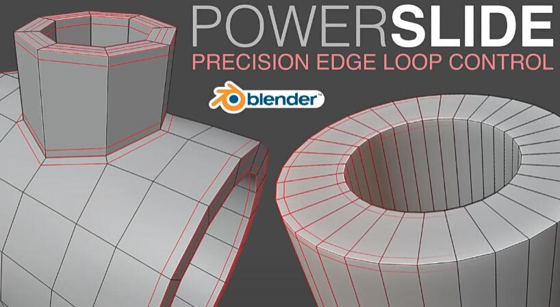 Blender插件 细分模型精确添加边缘布线 PowerSlide V1.0.1