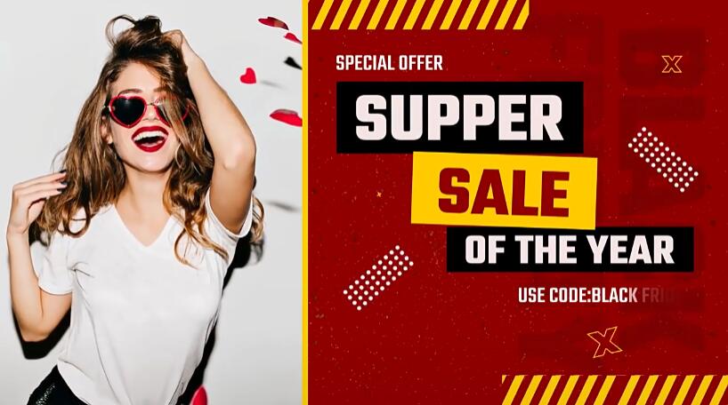 PR模板 时尚图形包装商城促销打折宣传展示介绍片头 Sale Slider Promo
