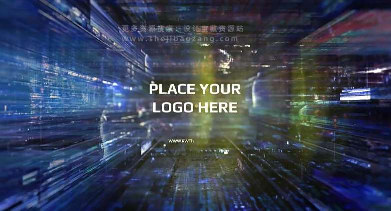 AE模板 科技感发光线条背景空间穿梭LOGO标志展示片头 Cyber Logo 2