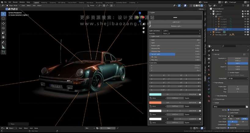 Blender插件 三维场景模型灯光 Lighter Addon V2.0.4