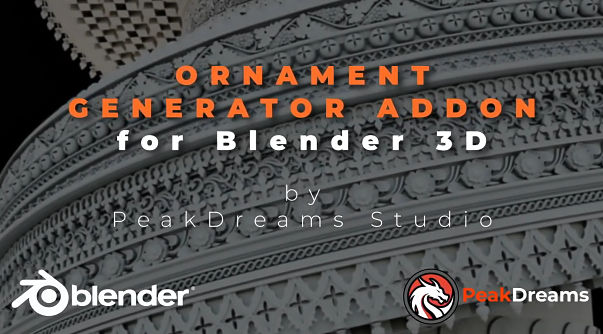 Blender三维模型装饰花纹生成器插件 Ornament Generator V1.1