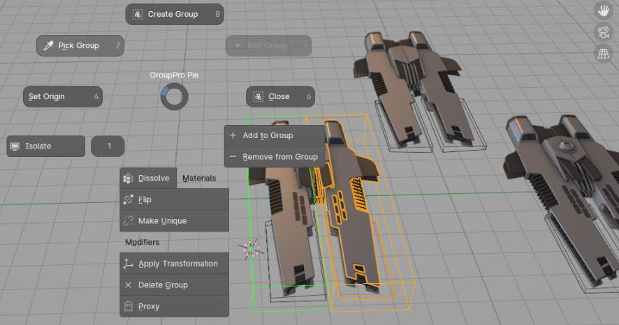 Blender模型对象合并打组控制插件 Group Pro V3.0.4