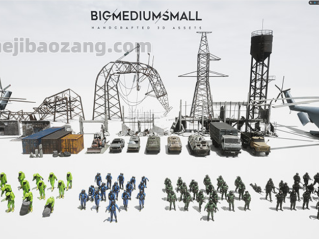3D模型-100组游戏战争启示录人物角色武器车辆建筑物盔甲素材设计模板图三维模型合集
