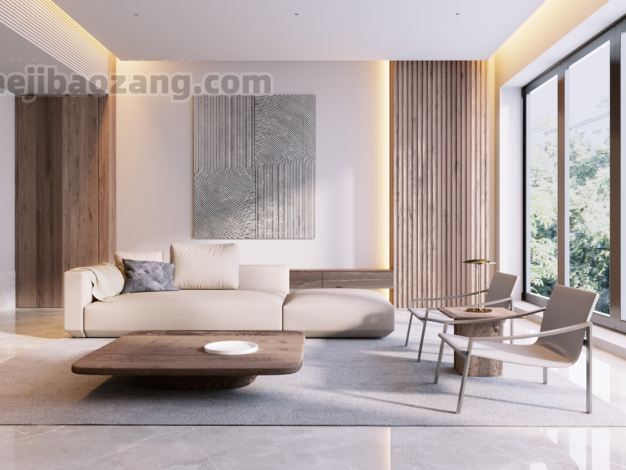 3D室内模型-现代简约客厅三维模型家具室内沙发场景支持C4D/Blender/Corona渲染器