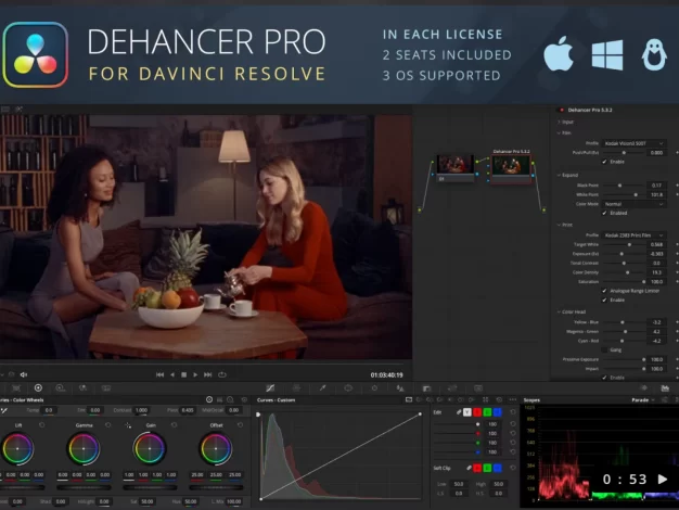 达芬奇插件-电影胶片复古噪点刮痕光效特效Dehancer Pro OFX 6.2.0 CE Win一键安装