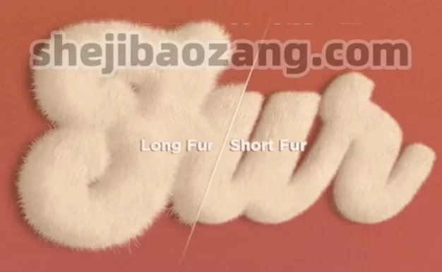 PS动作特效-毛茸茸动物毛发特效生成器智能样机笔刷PSD模板