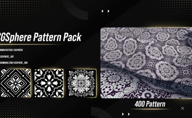 400个复古（17k 和 4k）布料印花图案Alpha纹理贴图