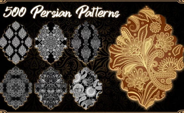 500个4K波斯花纹Alpha纹理贴图