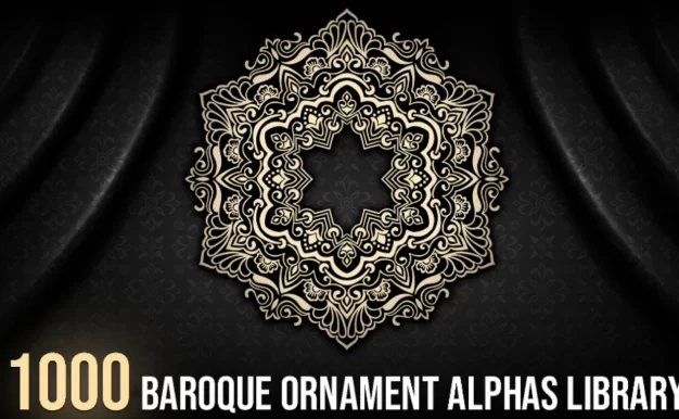 1000个巴洛克花纹装饰Alpha纹理贴图