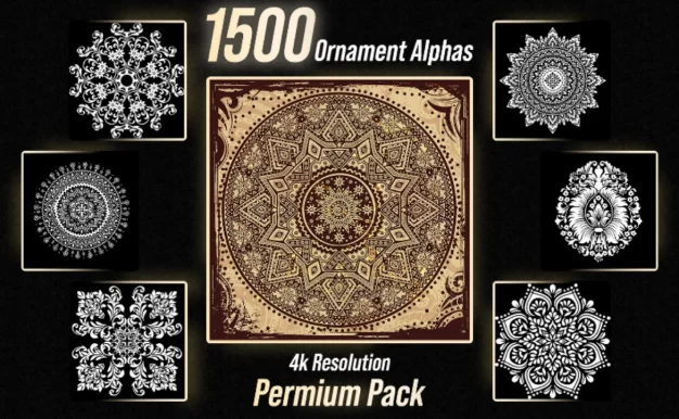 1500个古罗马饰品Alpha纹理贴图