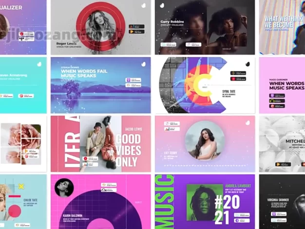 AE模板-20种音频波形可视化图形包装宣传动画 Podcast Audio Visualizers