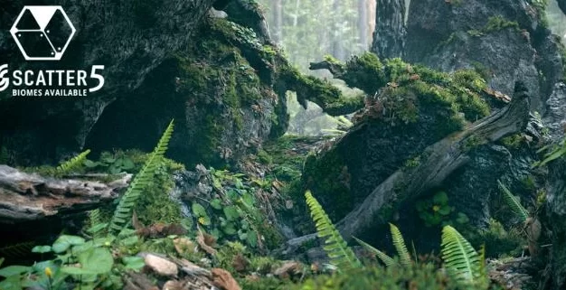 79款逼真植物树木草苔藓石头3D模型预设合集！