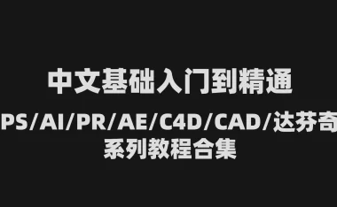 中文基础入门到精通PS/AI/PR/AE/C4D/CAD/达芬奇系列教程合集