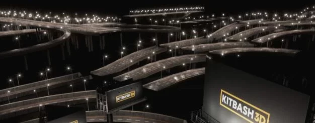 模拟真实城市建筑道路桥梁3D资产套件