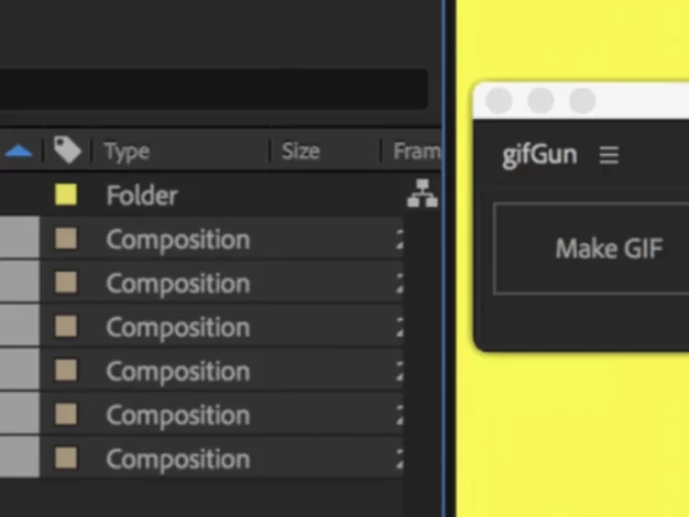 一键快速输出GIF动图格式AE脚本GifGun