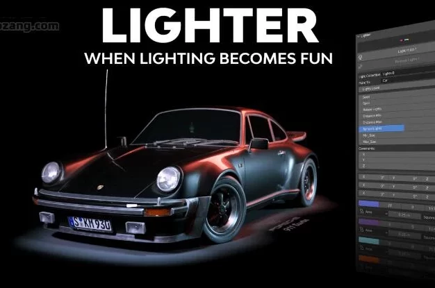 Blender插件-Lighter v1.0.7 三维场景模型照片灯光打光特效