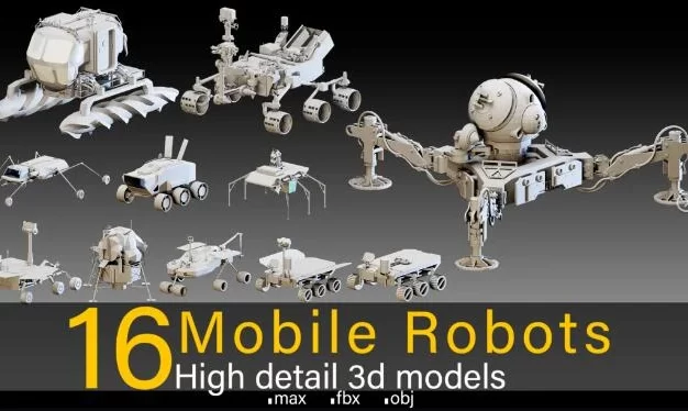 16个高精度机器人3D模型