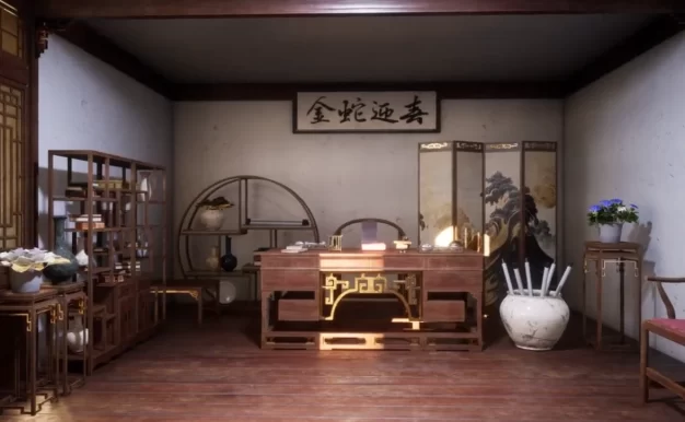 UE5中国风书房场景制作教程