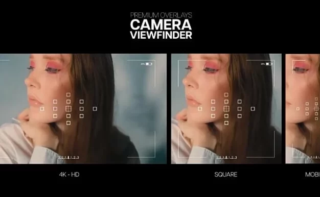 视频素材 摄像机录制取景框叠加元素动画 Overlays Camera Viewfinder