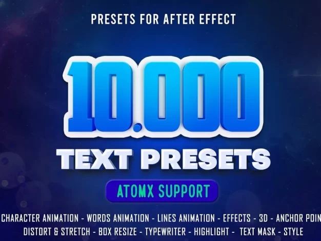 AE脚本 10000组文字缓入缓出MG动画标题抖音视频字幕特效预设 Text Presets