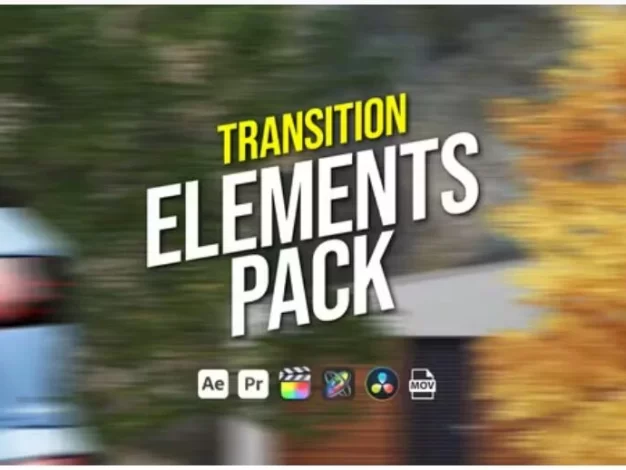 视频素材 100个创意车辆树木路牌建筑墙体移动遮挡无缝转场动画 (有透明通道+音效)