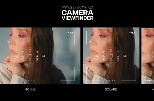 视频素材 摄像机录制取景框叠加元素动画 Overlays Camera Viewfinder