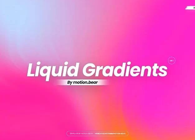 AE模板 抽象彩色渐变背景文字标题节奏快闪片头 Liquid Gradients – Opener