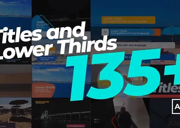 AE模板 135个社交媒体文字标题字幕条排版动画 Social Media Titles for Business