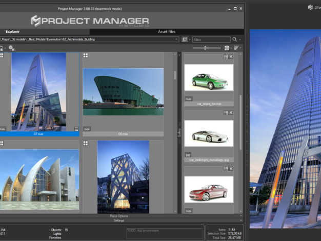 3DS MAX插件 直接预览工程项目预设管理 Project Manager 3.21.04