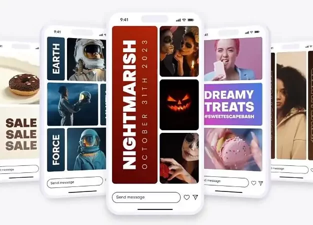 AE模板 竖屏多画面分屏拼贴图文介绍展示动画 ReelsFlow