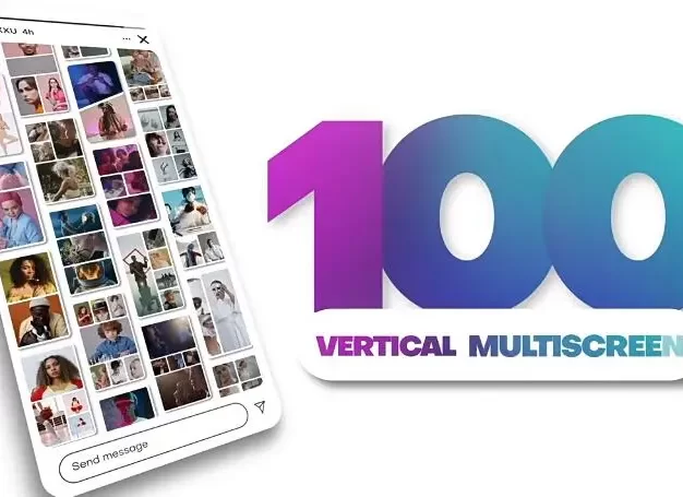 PR模板 100种竖屏多画面网格组合动态分屏预设 Vertical Multiscreen Pack