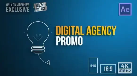 AE模板 创意销售业务宣传促销展示动画 Digital Agency Promo