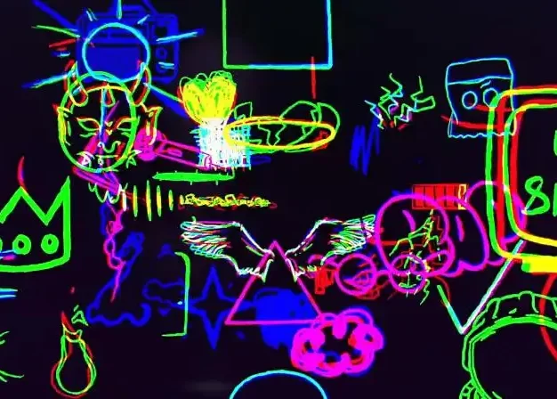 AE模板 400个手绘线条涂鸦霓虹发光图形元素动画