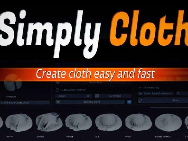 Blender插件-Simply Cloth Pro v2.4.2快速布料模拟生成器+预设