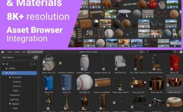 千款Blender材质预设合集！教你把Poly Haven全站付费资源搞下来！