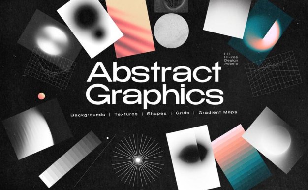 100多种酸性黑白渐变模糊艺术抽象网格几何图形海报背景矢量设计图片素材 Inartflow – Graphics Pack