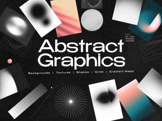 100多种酸性黑白渐变模糊艺术抽象网格几何图形海报背景矢量设计图片素材 Inartflow – Graphics Pack