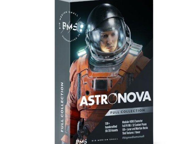 Blender预设 太空宇航员人物角色地形环境3D模型资产 BigMediumSmall – Astronova