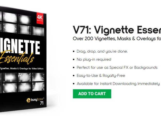 4K视频素材 209个复古黑色暗角视频边框遮罩叠加合成动画Vignette Essentials