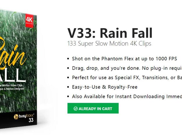 4K视频素材 133个微风细雨狂风暴雨下雨雨水雨滴雨珠4K动画 Rain Fall